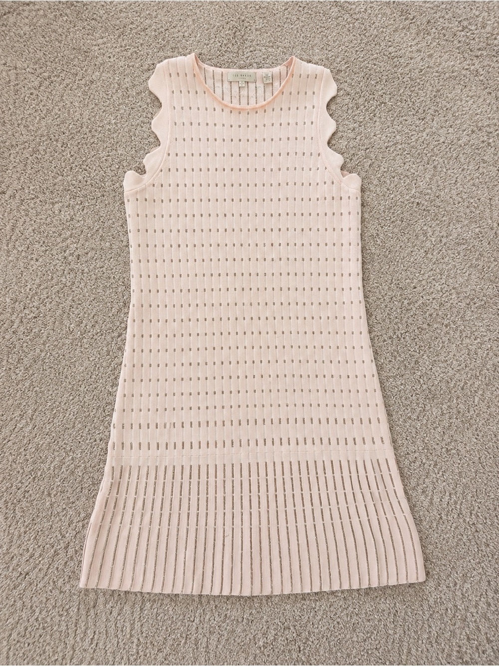 Ted Baker London Soft Pale Pink Knit Midi Shift Dress
